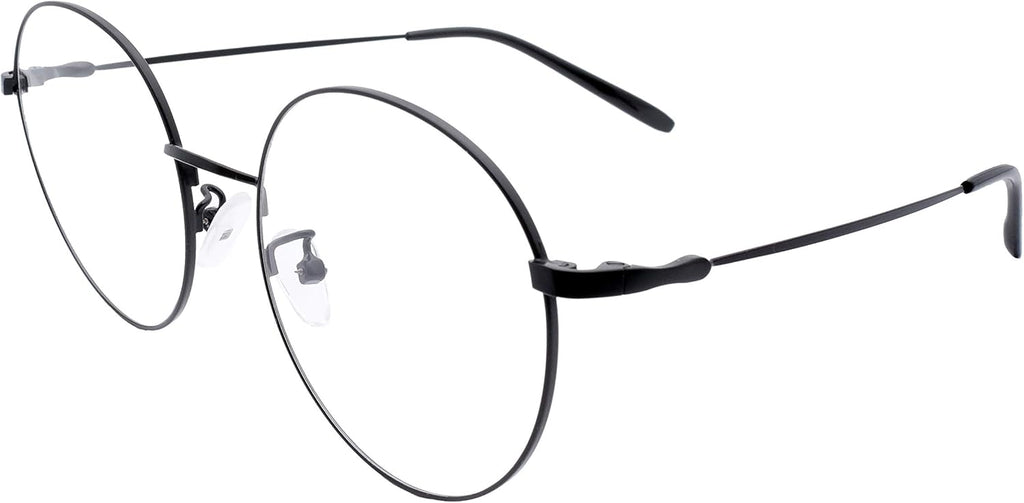 Classic Round Photochromic Reading Glasses Mens Womens +0.75 Readers Black Metal Frames Eyewear
