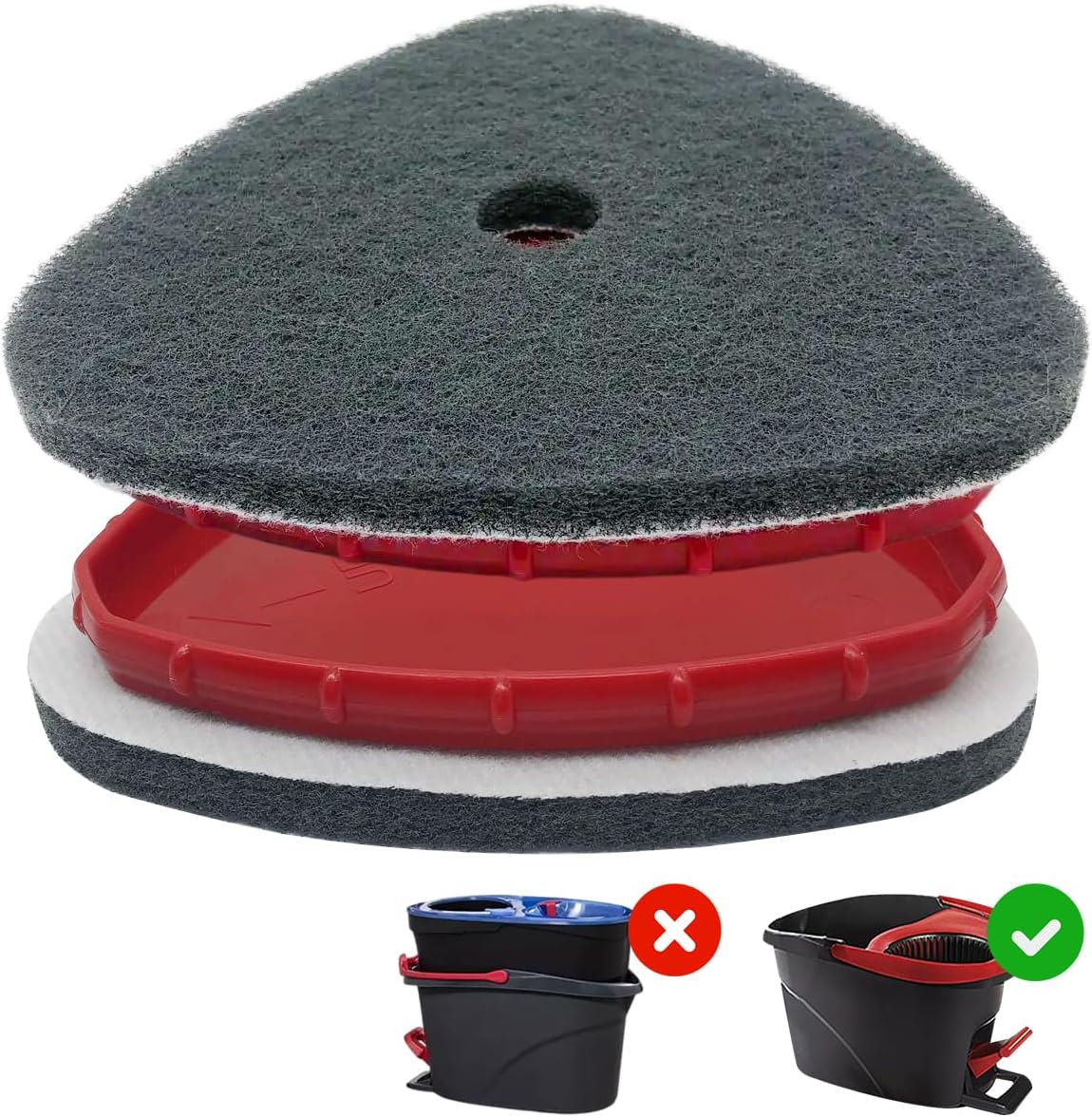 2 Pack OCeda Sponge Brush for Vileda Turbo EasyWring Floor Mop Scrubbing Brush Cleaning Brush for Bathroom and Kitchen Tiles