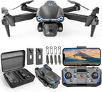 Foldable Drone with 1080P Camera for Beginners & Kids, FPV RC Quadcopter Toys Gifts for Boys Girls, One Key Start, 3D Flips, Gesture Selfie, 3 Speed Modes, 2 Batteries
