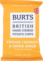 Burts Bees British Hand Cooked Potato Chips, Mature Cheddar & Green Onion, 5.3 ounce (pack of 10)