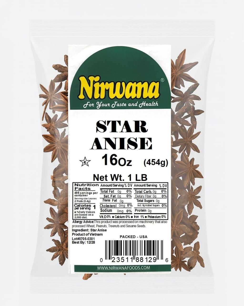 Star Anise Whole – 1lb Illicium Verum – Aromatic Spice for Cooking, Baking, Tea & Masala – Fresh, Natural & Kosher Free