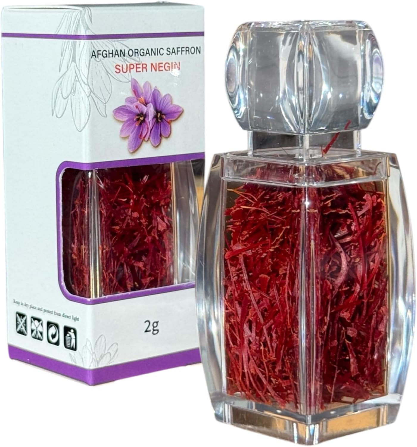 Afghan Organic Saffron – Premium Super Negin Grade A | Hand-Harvested Deep Red Threads with Rich Aroma & Strong Color for Cooking, Tea & Wellness