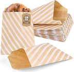 VGOODALL 120pcs Flat Paper Bags, 5x7 Inch Striped Snack & Treat Bags for Cookies, Popcorn & More