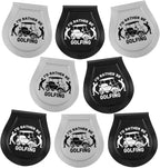 SmoothNovelty 8 Count Golf Ball Towel Portable Cleaner Pocket Washer Pouch Golfing Accessories, Silver and Black, 4.1x3.7 Inch