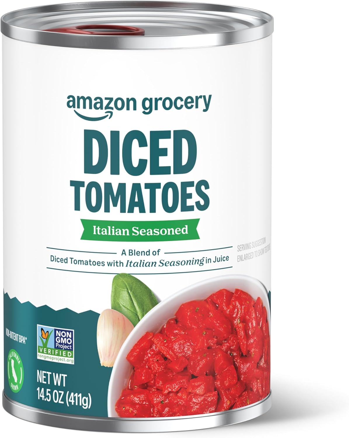 Amazon Grocery, Italian Seasoned Diced Tomatoes, 14.5 Oz