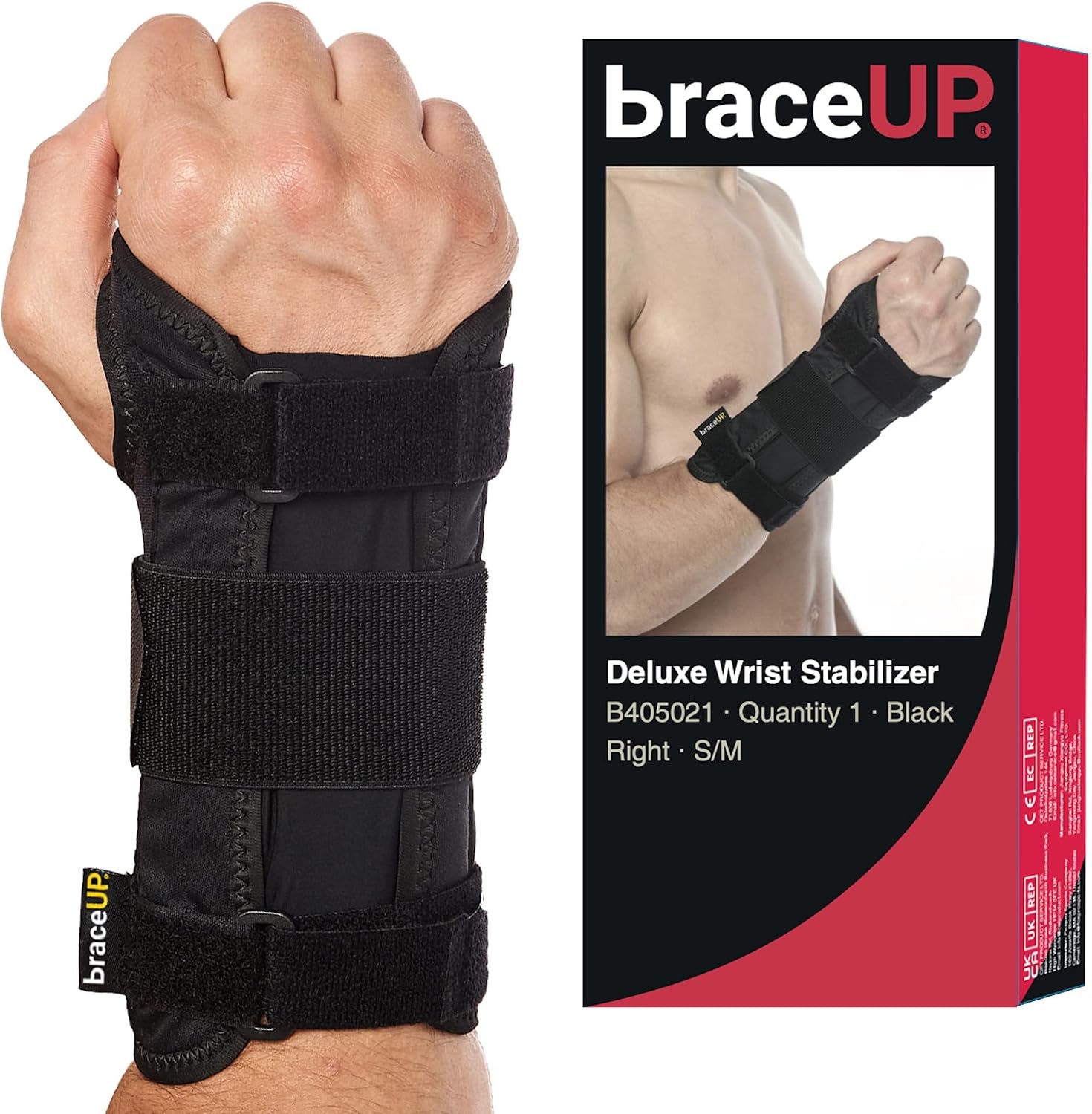 BraceUP Carpal Tunnel Wrist Brace - Metal Wrist Splint for Hand and Wrist Support, Tendonitis Arthritis Pain Relief