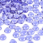 DomeStar 2LB Purple Flat Glass Marbles, Decorative Marbles for Vases Aquarium Pebbles Fish Tank Rocks Vase Fillers DIY Crafts Table Scatter Decor