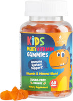 Kids Multivitamin Gummies - Sugar Free - Tasty Orange Flavor Gummy - Daily Immune Support with 100% Vitamin B12 - Essential Vitamins A, C, D3, E, B6, & Zinc Kid's Multivitamin - Non-GMO - 60 Gummies