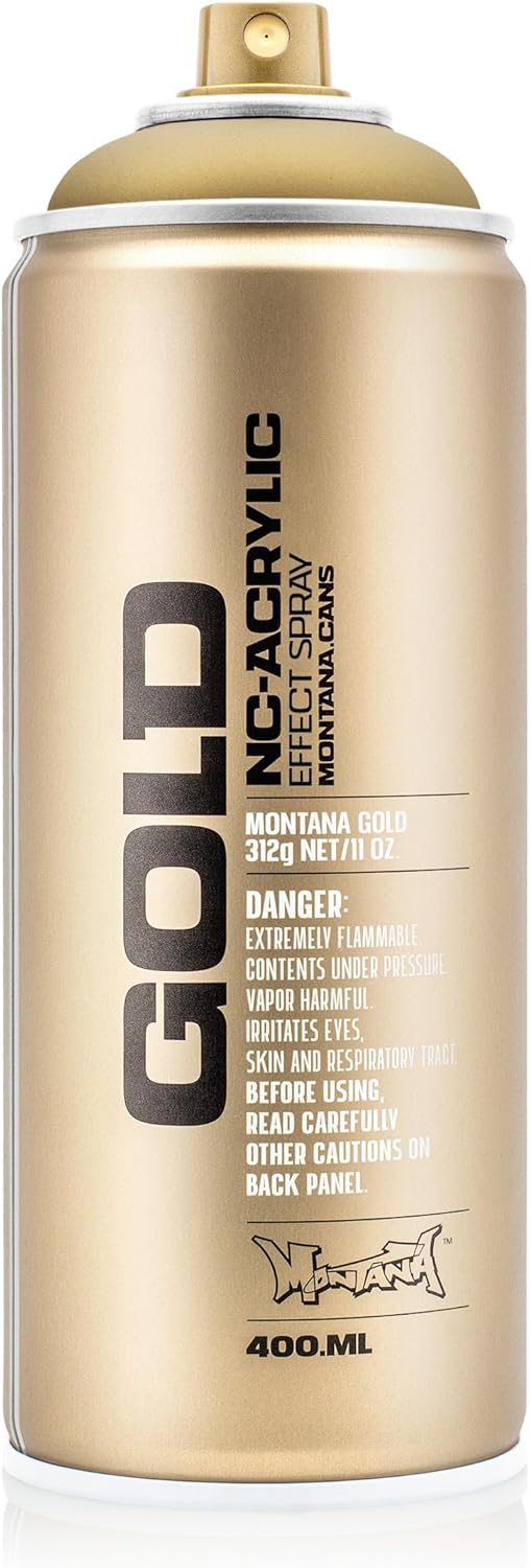Montana Cans Montana 400 ml Color, Gold Matte Spray Paint, 13.5 Fl Oz (Pack of 1)