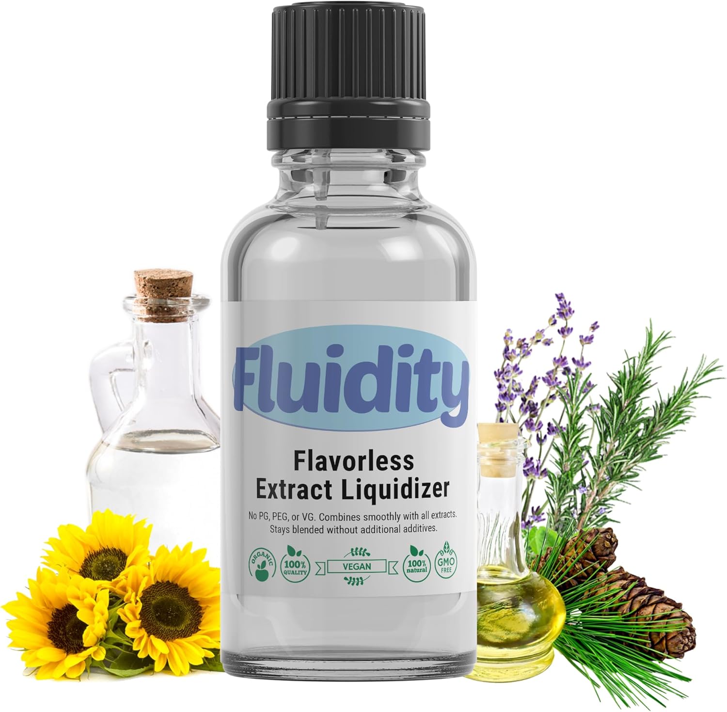 Fluidity Flavorless Extract Concentrate Liquidizer for Waxes, Oils, and Shatters - 100% Pure Organic Vegan Diluent (1 mL)