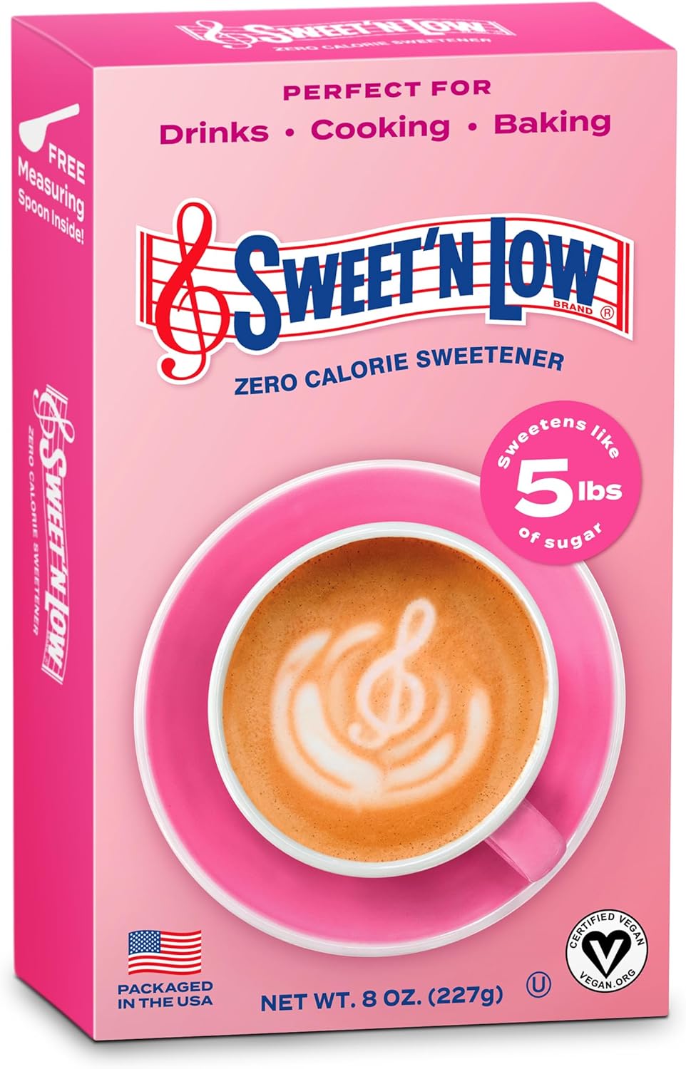 Sweet'N Low Zero Calorie Bulk Sweetener, 8 oz. Box, Granulated Sugar Substitute for Baking, Coffee, Tea and More, Kosher & Gluten Free, Low Glycemic Index