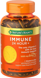 Nature’s Bounty Immune 24 Hour Immune Support Softgels, 1000mg Vitamin C, 120 Ct
