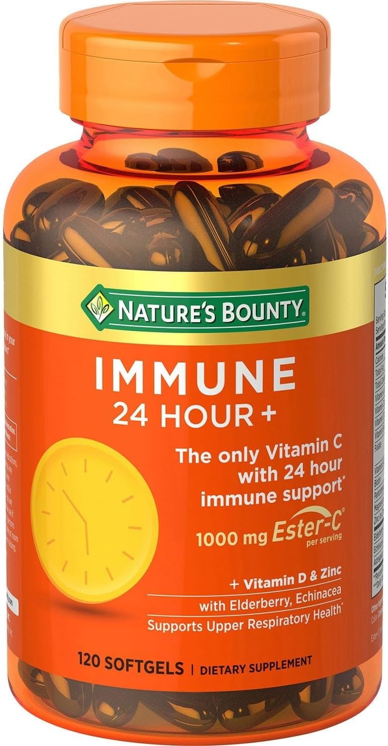 Nature’s Bounty Immune 24 Hour Immune Support Softgels, 1000mg Vitamin C, 120 Ct