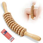 Xokocli Wood Cellulite Massage Roller Wood Therapy Massage Tools Body Roller Fascia Blaster Lymphatic Drainage Massager for Legs Thighs Muscle Pain Relief(White 12-Wheel)