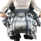 Winter Wheelchair Blanket for Adults, Plus Velvet Thickened Multifunctional Shawl Cover with Buttons Soft Super Warm Wheelchair Blanket for Warm Gift