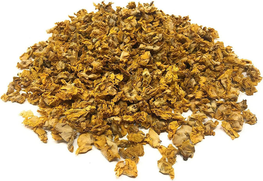 100% Dried Mullein Flowers (Verbascum thapsus) | Net Weight: 0.52oz / 15g | Soothing, slightly sweet tea with many benefits - Used for edible flower decorations on salads/toppings