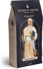 Catholic Coffee Pope St. John Paul II | Peruvian Dark Roast Ground Coffee – Cedar & Chocolate Notes | 12oz Bag – Bold Catholic Gift Inspired by a Modern Saint