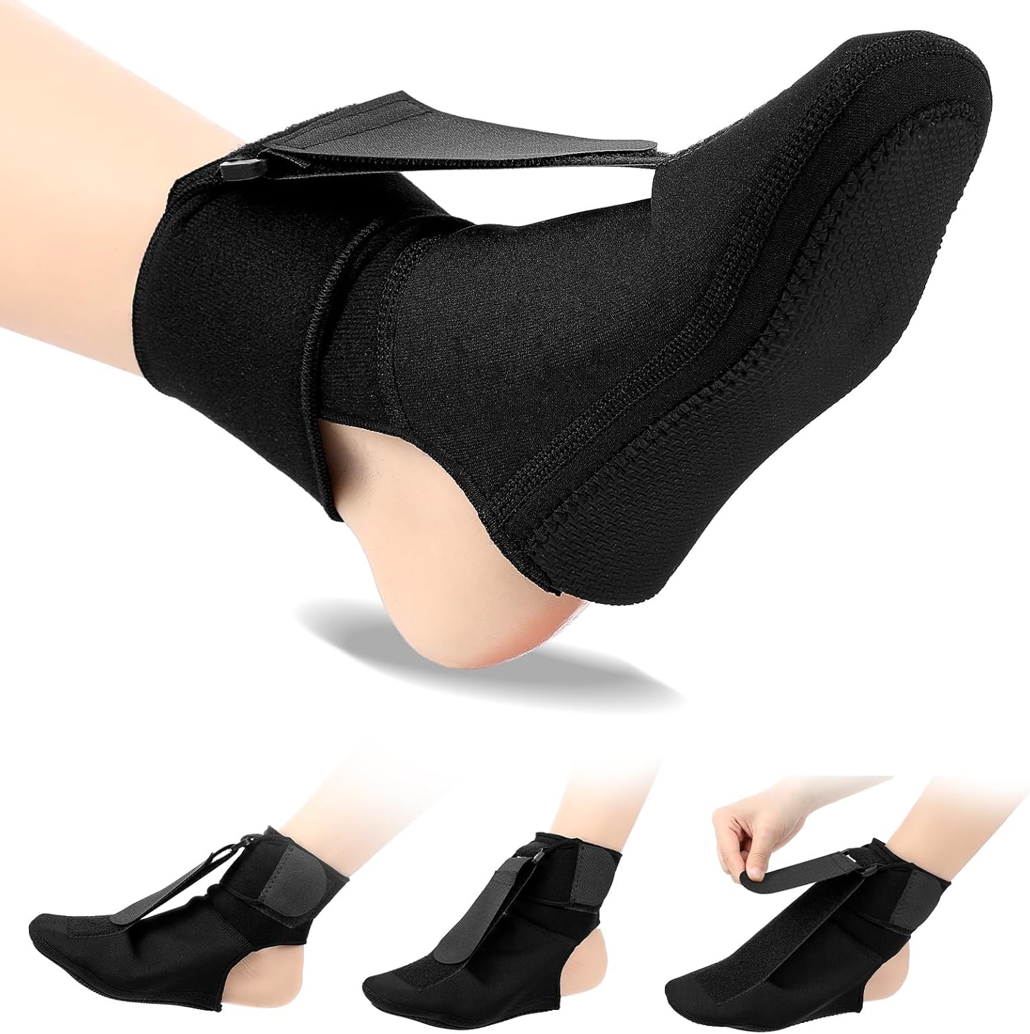 Plantar Fasciitis Night Splint, Supportive Foot Brace with Arch Cushion for Plantar Fasciitis, Achilles Tendonitis, Foot Drop & Heel Spur Pain Relief Day & Night(Large)