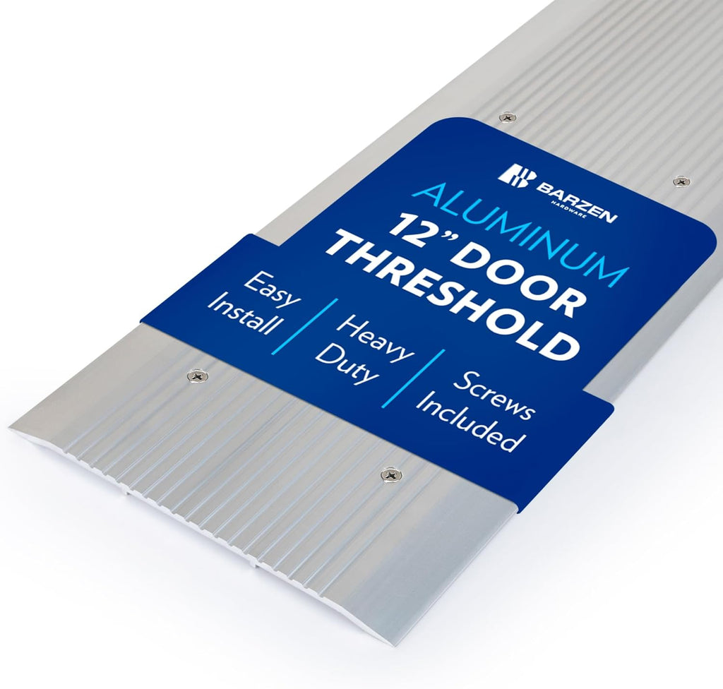 Door Threshold - High Quality 12" Wide Aluminum Thresholds Strip for Doorways, Flat Transition Door Saddle Low-Profile Door Sill, Corrugated, 12 x 36 Inches