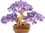 Amethyst Crystal Tree Bonsai – Handmade Tree of Life with Natural Amethyst Gemstones – Feng Shui Money Tree Chakra Healing, Spiritual Growth & Positive Energy Decor Gift 6 Inches