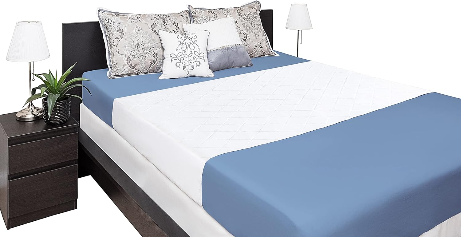Washable Incontinence Bed Pads 36" x 37" (2 Pack) – Soft, Absorbent & Waterproof Mattress Protector with Tuck-in Sides – Reusable Twin Pads for Kids, Adults, Seniors & Hospital Beds