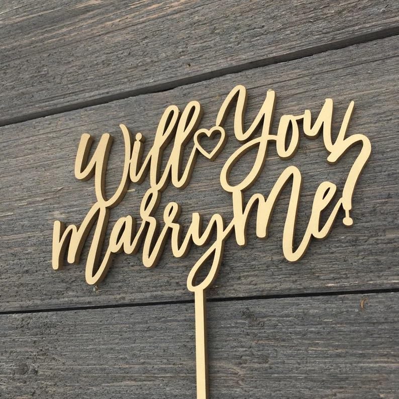 Will You Marry Me Cake topper?,Proposal Cake topper,Engagement cake topper for Bridal Shower Wedding Party Supplies,Bachelorette Party Decorations