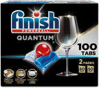 Finish - Quantum with Activblu Technology - 100 Tabs - Dishwasher Detergent - Powerball - Ultimate Clean and Shine - Dishwashing Tablets - Dish Tabs 50ct (Pack of 2)