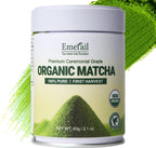 Emerail Organic Ceremonial Grade Matcha, Premium First Harvest Matcha Green Tea Powder, 100% Pure USDA-Certified, Sugar-Free Gluten-Free Vegan (60g / 2.1oz)