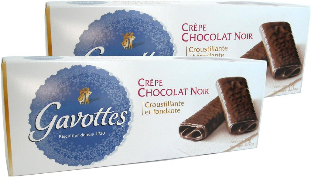 Gavottes - Crispy Lace Crepes From France Covered in Dark Chocolate 2 Packs 2x18 Crepes 2x3.2oz (10 PACK)