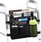 LIGHTMEUP Walker Bag Walker Basket with Cup Holder - Suit for Adult Folding Walkers Rollator Organizer Carry Storage Pouch Water-Resistant Armrest Accessories for Seniors, Elderly, Handicap