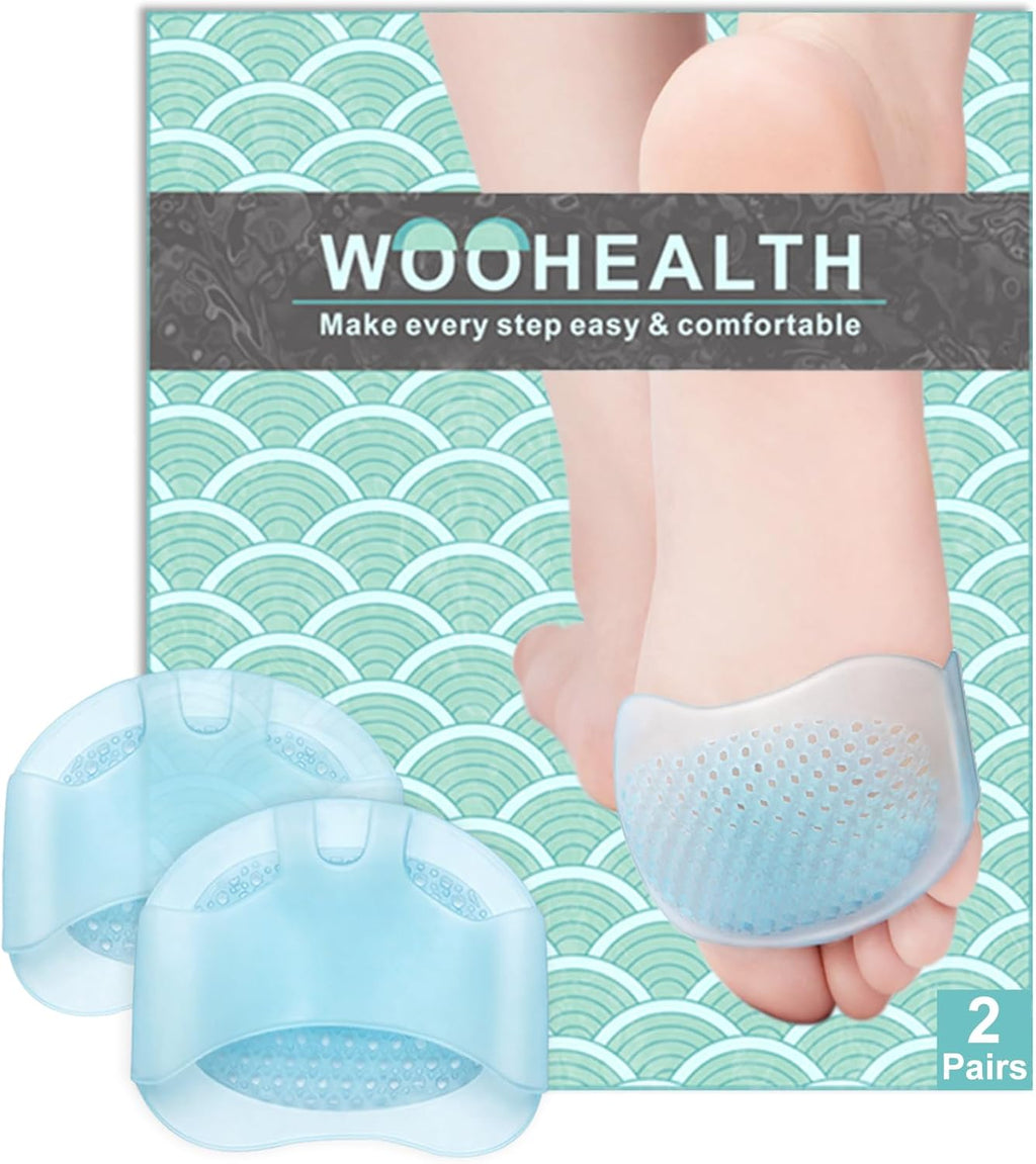 Metatarsal Pads for Women, Mortons Neuroma Pads (2 Pairs Ball of Foot Cushions Pads) for Callus, Metatarsalgia & Forefoot Pain Relief for Men & Women (Light Blue)