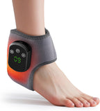 Cordless Ankle Heating Pad Neuropathy Foot Massager, Ankle Massager for Pain Relief, Heated Ankle Wrap Heating Foot Massage with 5 Heating and 3 Vibration Modes (Grey)
