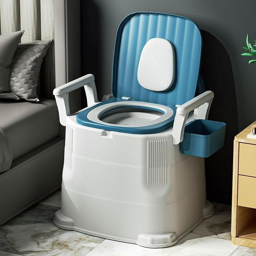 McbeAn Simple Temporary Toilet, Bedside Commodes with Removable Armrests, Anti-Slip Bottom to Prevent Rollover, Move Easily, Easy to Clean, for Seniors, Disabled and Pregnant