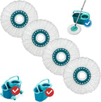 4 Pack Spin Mop Heads Replacement Compatible with Leifheit Clean Twist,Microfiber Head Mops for Leifheit Clean Twist Mop Systems,Dry Wet Clean All Hard-surfaced Floors Machine Washable