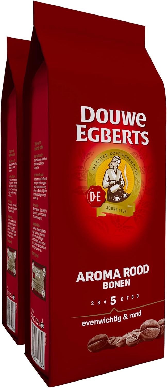 2 Packs Douwe Egberts Aroma Rood Whole Beans Coffee x 17.6oz/500g