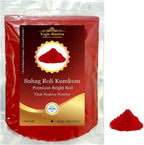 Yogic Mantra Suhag Roli Kumkum Powder (100g Resealable Pouch) Premium Bright Red Color Sindoor Ceremonial Mark - Hindu Pooja, Bridal Sindur Tilak, Suhag Tikka, Indian Rakhi & Puja Religious Ceremony