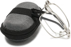 Folding Reading Glasses Men Women Metal Full Rim Foldable Up Reader Aid Eyeglasses with Case