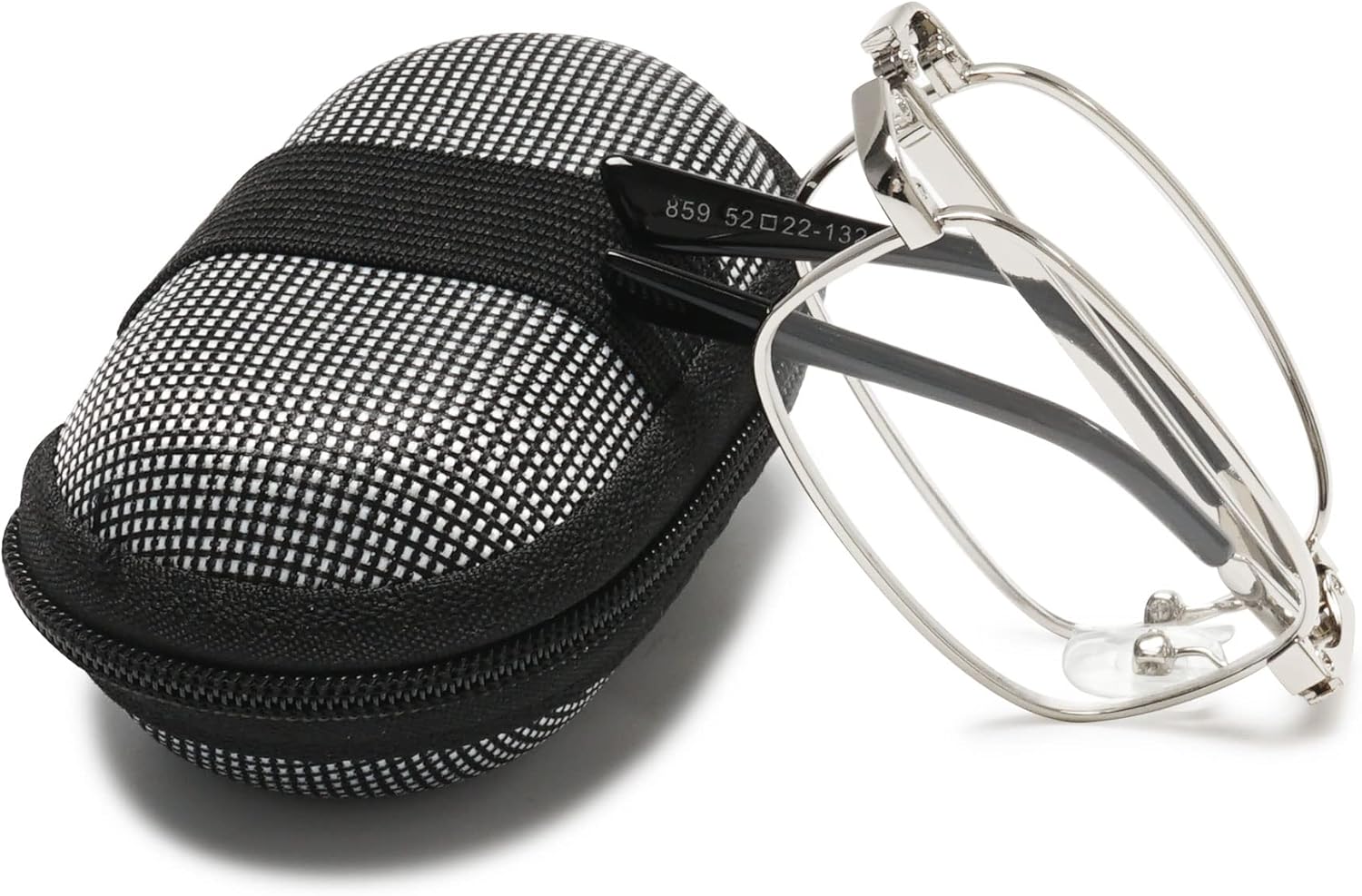 Folding Reading Glasses Men Women Metal Full Rim Foldable Up Reader Aid Eyeglasses with Case