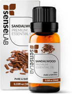 SenseLAB Indian Sandalwood Essential Oil - Wellness and Relaxation - Fragrance Oil - 100% Pure Extract Therapeutic Grade Sandalwood Oil for Aromatherapy Diffuser (10 ml)