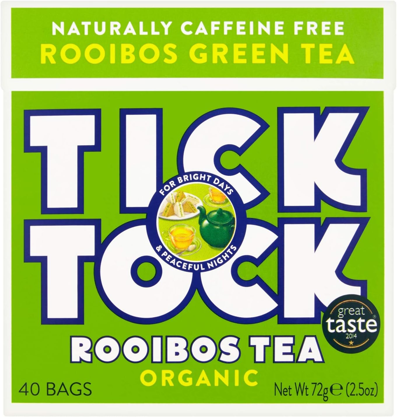 Tick Tock Organic Green Rooibos Tea Bags (40)