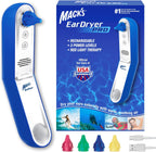 Mack's Ear Dryer PRO Rechargeable Warm Air Ear Water Drying Aid with Red Light Therapy and 3 Power Levels for Swimmers' Ears, Showering, Water Sports, Surfing, Scuba, and Hearing Aids