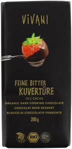 Vivani Dark Cooking Chocolate Vegan Organic 200g - 10 Pack