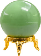 Amazing Gemstone Green Aventurine Crystal Ball with Stand - 1.5 Inches Crystal Sphere Meditation Balls for Witchcraft and Decorative Balls