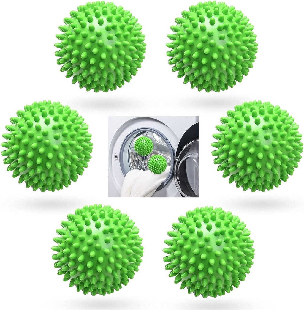 4/6/8 Pcs Dryer Ball, Dryer Balls, Tumble Dryer Balls, Fluffier Balls, Reusable Dryer Balls Underwear (Color : Grün, Size : 6 PCS)