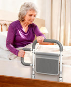 Bed Rails for Elderly Adults Safety, with Double Non-Slip Handle & Storage Pouch, Fits Most Bed Sizes, Bed Assist Rails for Seniors and Post-Surgery,Reduce Falls & Support Independence