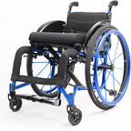 Sports and Leisure Wheelchairs for Adults,Sports Light Transport Mobile Wheelchair,Self-propelled Aluminum Alloy Portable Manual Wheel Chair,Adjustable Footrest and Seat Height(Blue)