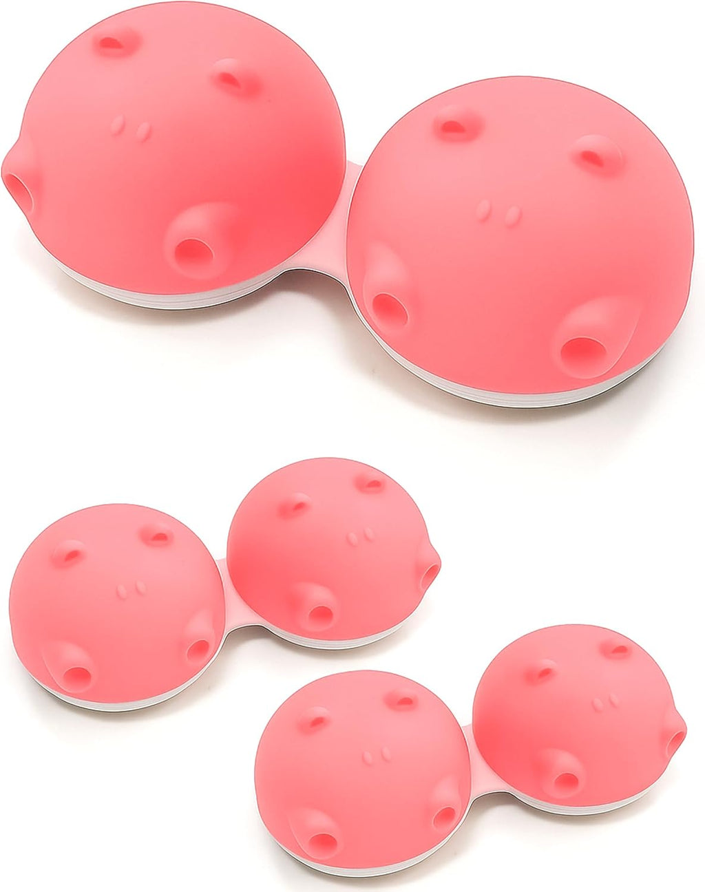 SPORTS WORLD VISION 3PCs Hippo Fun Contact Lens Case, Distinctive Cute Pink Animal Design Contact Lenses Case Box, Portable, Lightweight, Cute & Fun Travel Storage/Soaking Lens Solution Case