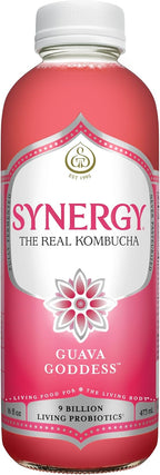 SYNERGY The Real Kombucha - Guava Goddess - 16 fl oz Bottle - Raw Probiotic Drink for Gut Health and Immune Support