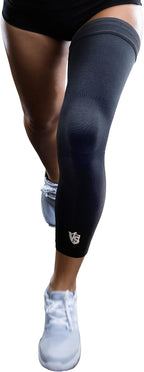 Vital Salveo -Germanium Recovery Compression Sports Full Leg Sleeve Length Thigh Calf Long Knee Sleeve with UV protection Support Single Tight. For Basketball, Arthritis Men and Women (1 PC)-Medium