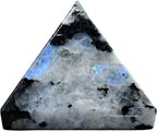 Amazing Gemstone Rainbow Moonstone Pyramid Crystal Healing Stones - 1" Great Pyramid Figurine of Natural Stone Pyramid for Meditation, Reiki, Chakra Balancing and Crystal Pyramids Grid